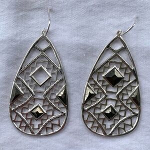 Rare Silpada Cut-out Sterling Silver and Pyrite Earrings